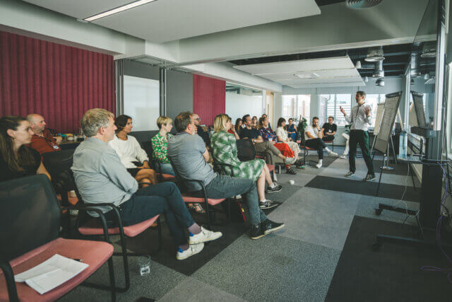 Andy Caldwell leading an iEQ9 Enneagram leadership programme with Immediate Media