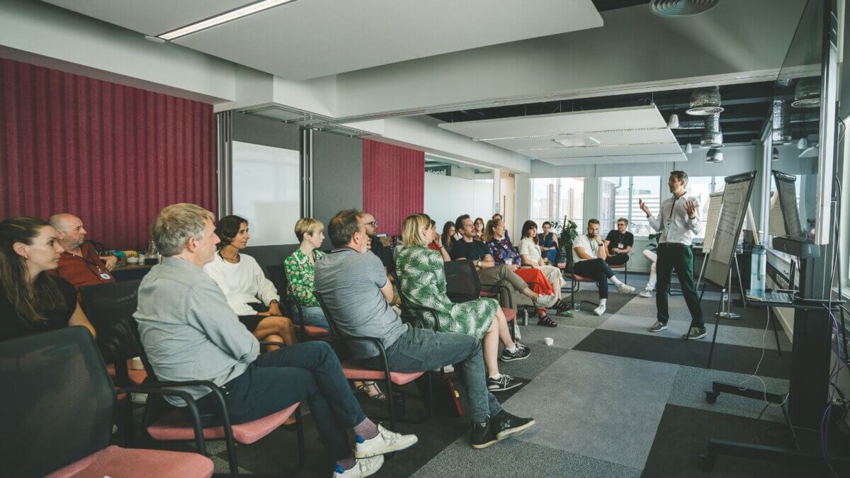 Andy Caldwell leading an iEQ9 Enneagram leadership programme with Immediate Media